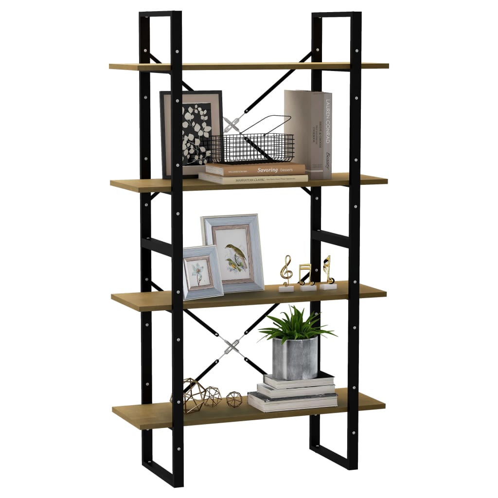 vidaXL Libreria a 4 Ripiani 80x30x140 cm in Legno Massello di Pino VIDAXL