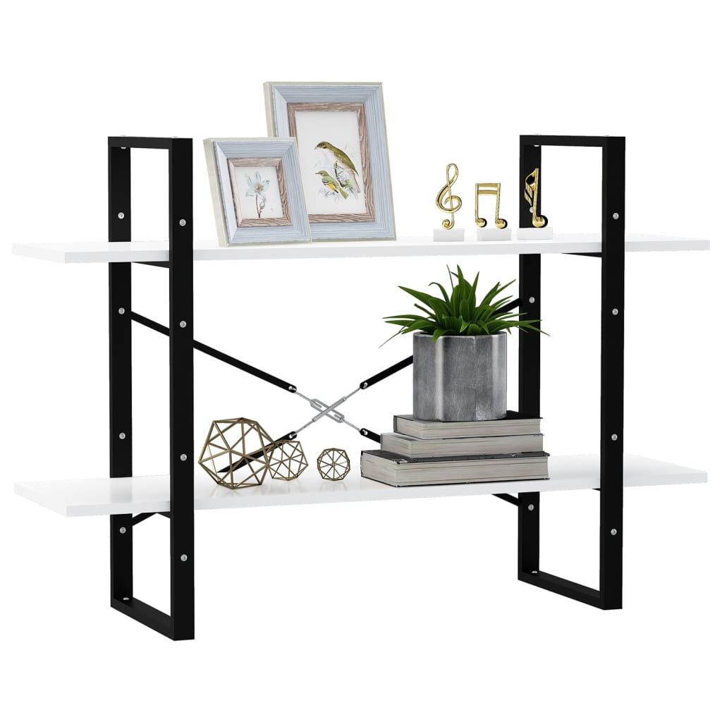 vidaXL Libreria a 2 Ripiani Bianca 100x30x70 cm in Legno Multistrato