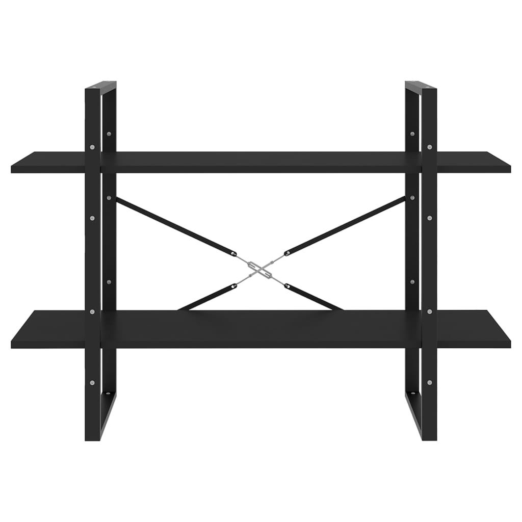 vidaXL Libreria a 2 Ripiani Nera 100x30x70 cm in Legno Multistrato