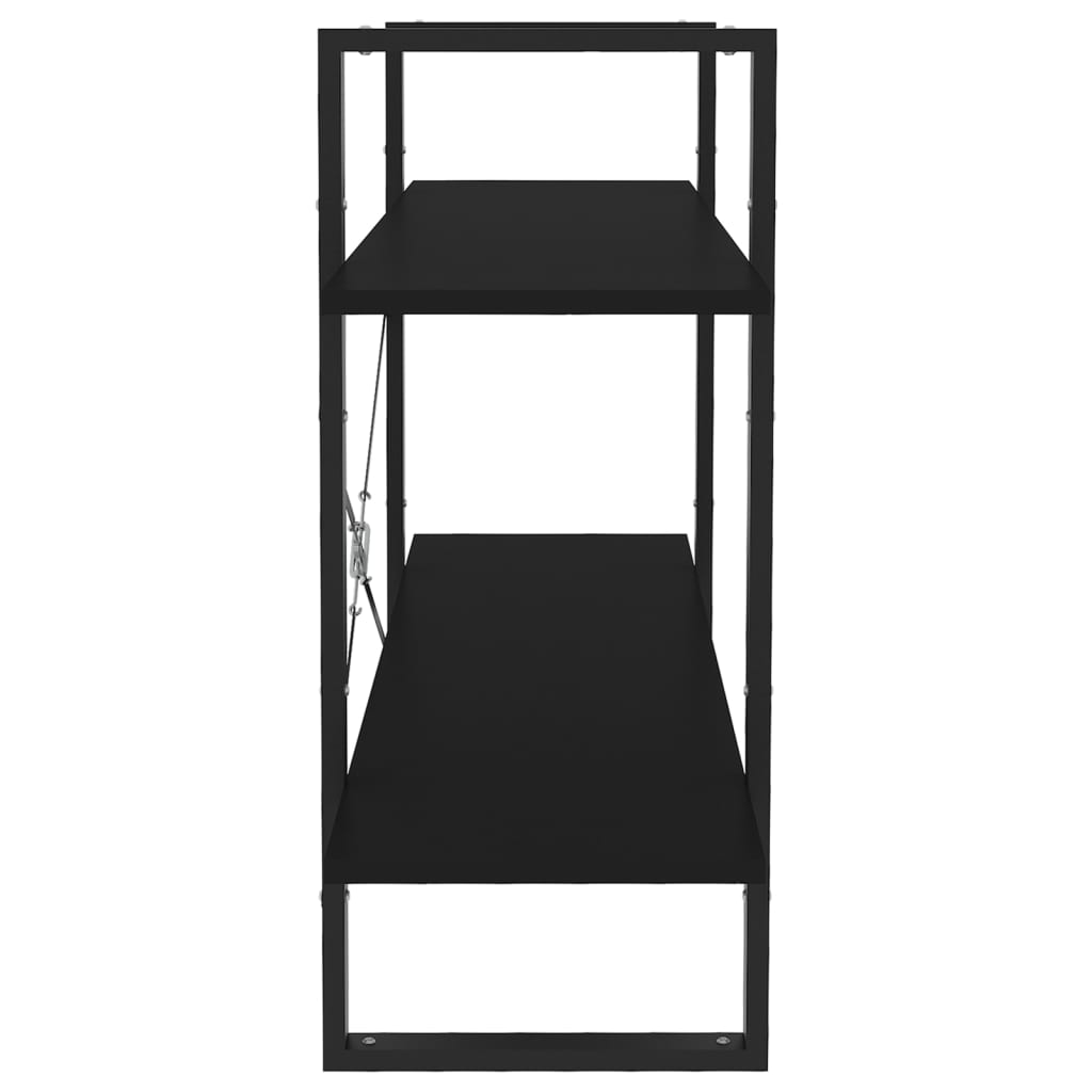 vidaXL Libreria a 2 Ripiani Nera 100x30x70 cm in Legno Multistrato