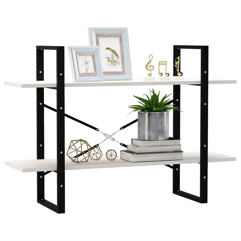 vidaXL Libreria a 2 Ripiani Bianca 100x30x70 cm in Massello di Pino
