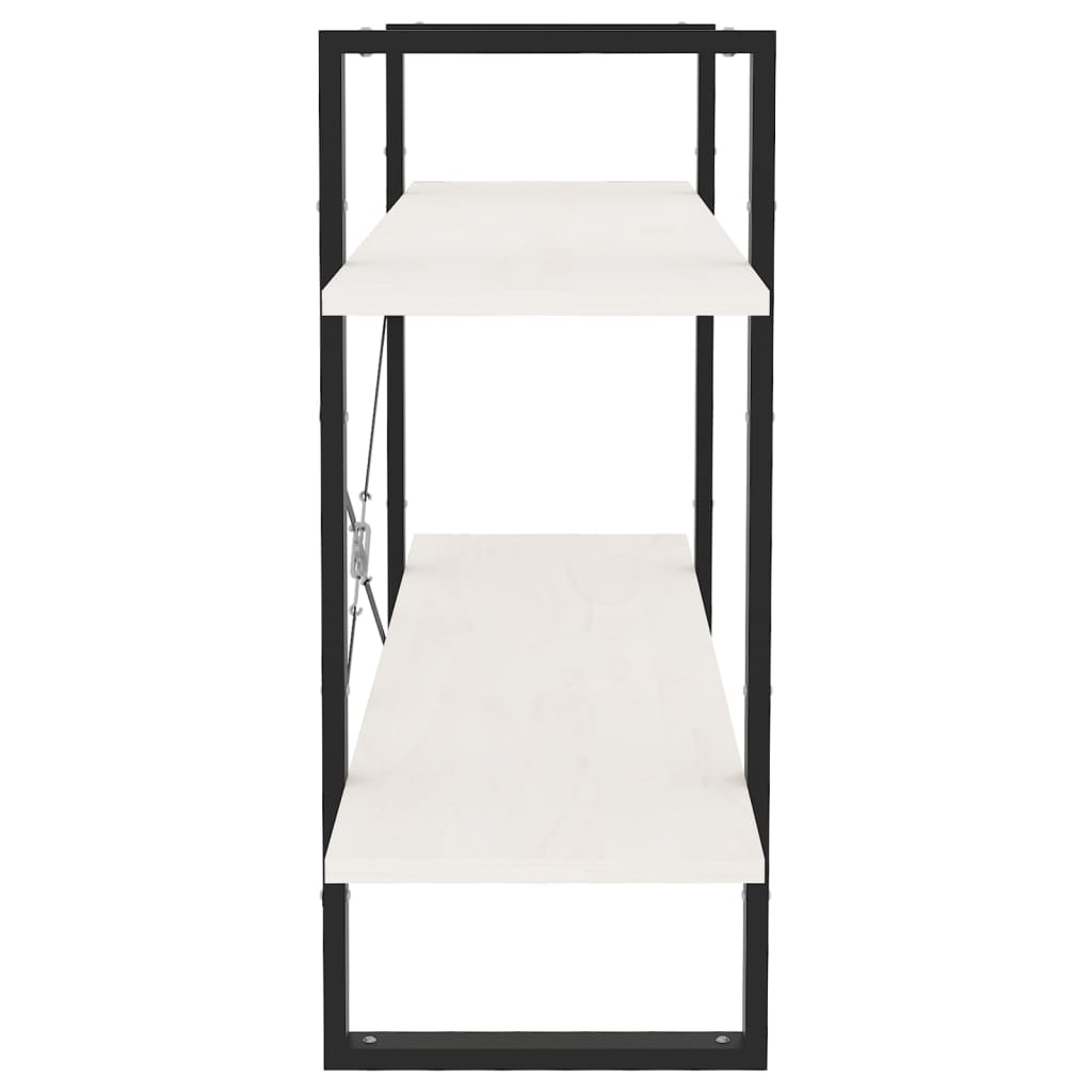 vidaXL Libreria a 2 Ripiani Bianca 100x30x70 cm in Massello di Pino