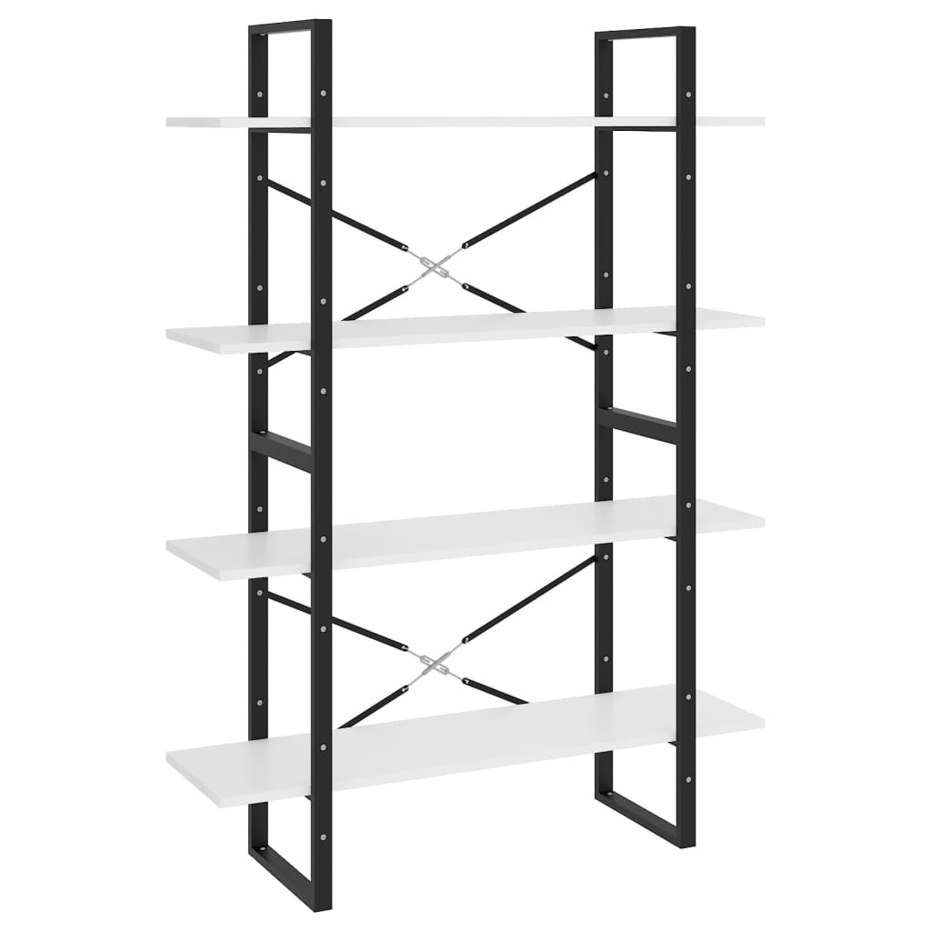 vidaXL Libreria a 4 Ripiani Bianca 100x30x140 cm in Legno Multistrato
