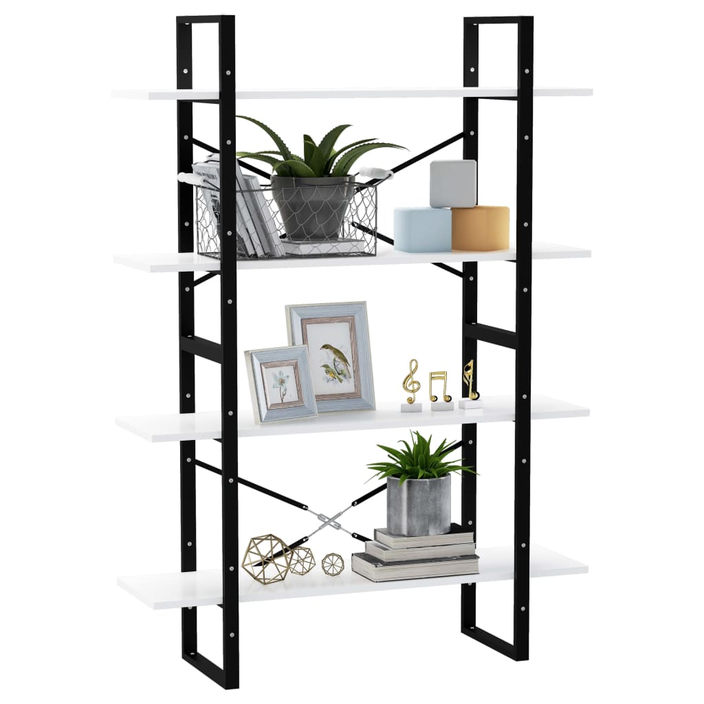 vidaXL Libreria a 4 Ripiani Bianca 100x30x140 cm in Legno Multistrato