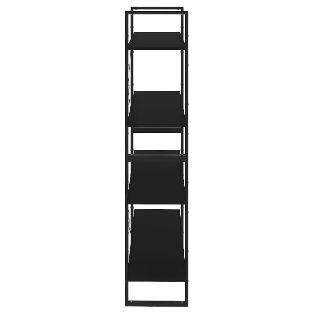 vidaXL Libreria a 4 Ripiani Nera 100x30x140 cm in Legno Multistrato