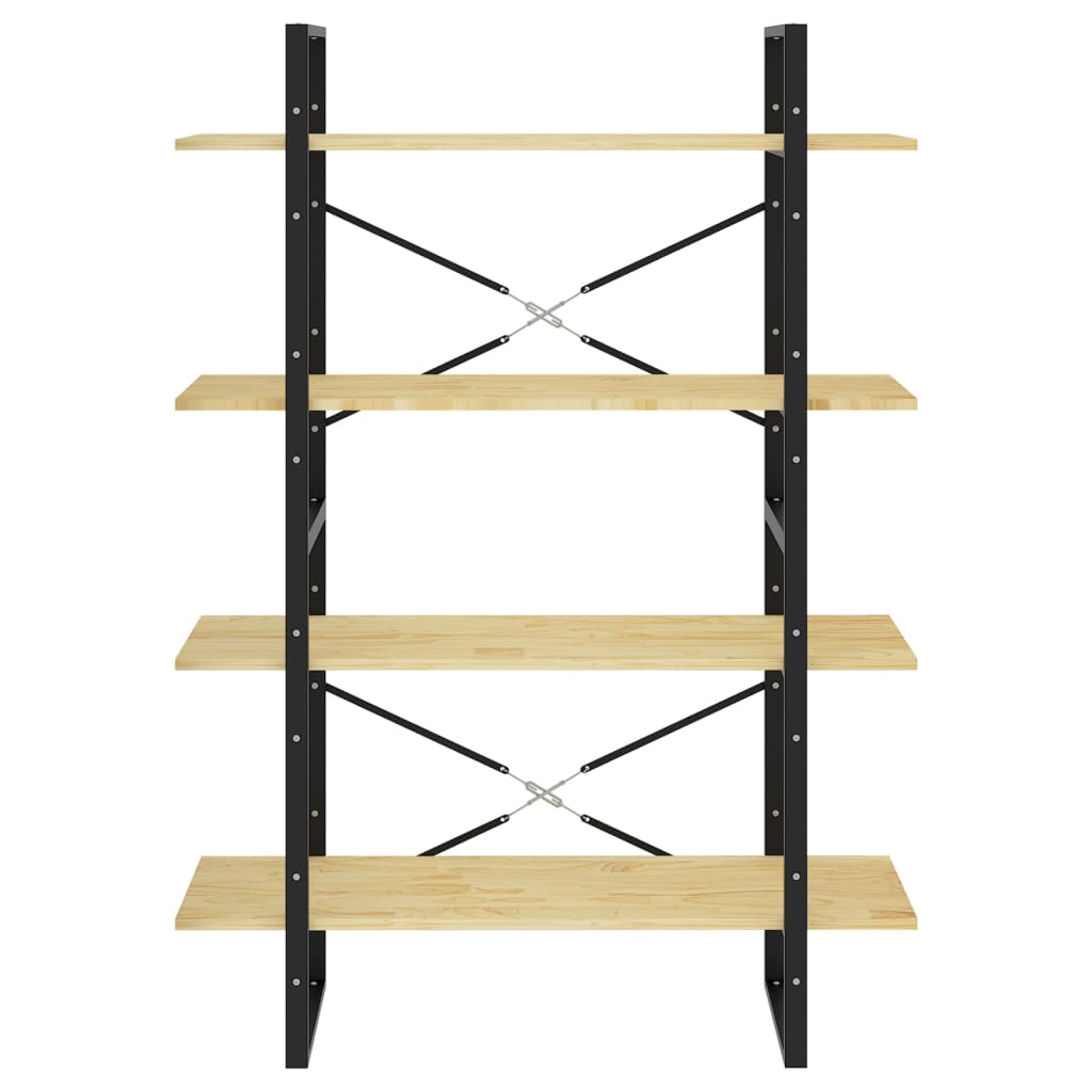 vidaXL Libreria a 4 Ripiani 100x30x140 cm in Legno Massello di Pino