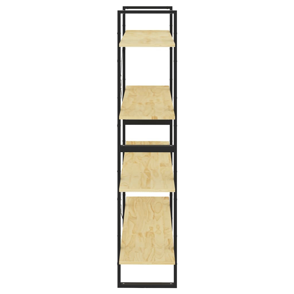 vidaXL Libreria a 4 Ripiani 100x30x140 cm in Legno Massello di Pino