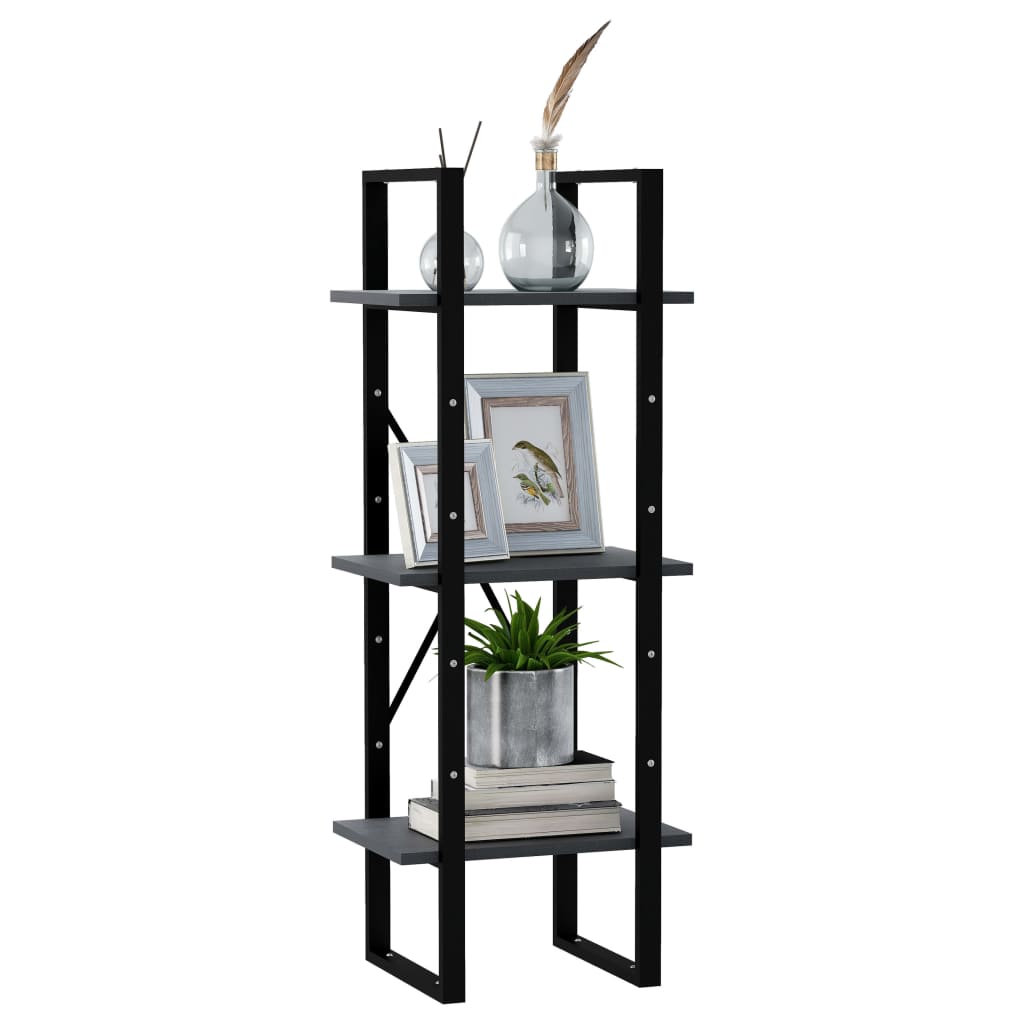vidaXL Libreria a 3 Ripiani Grigia 40x30x105 cm in Massello di Pino