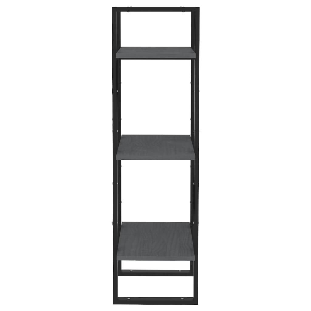 vidaXL Libreria a 3 Ripiani Grigia 40x30x105 cm in Massello di Pino