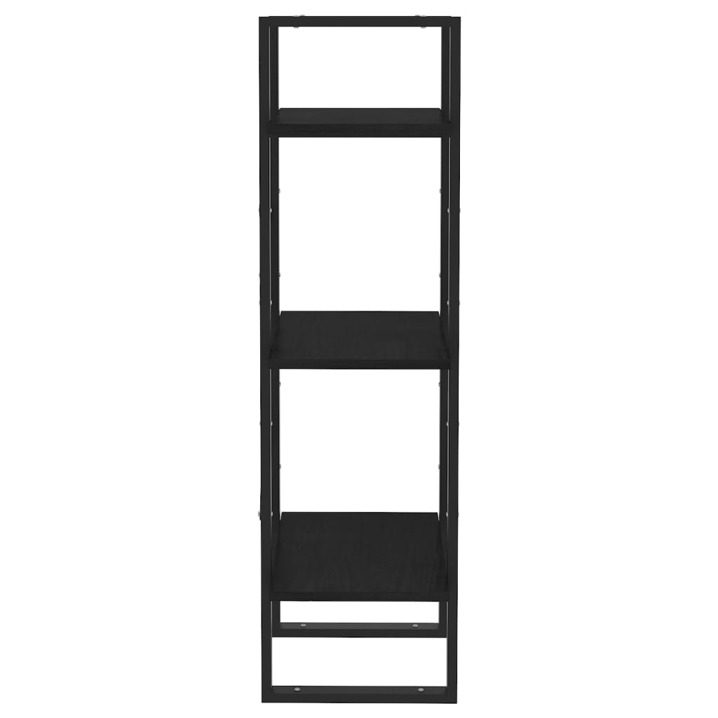 vidaXL Libreria a 3 Ripiani Nera 40x30x105 cm Legno Massello di Pino