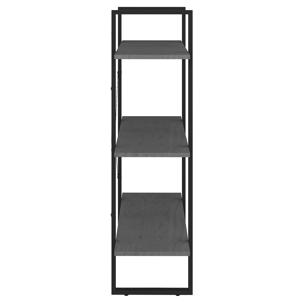 vidaXL Libreria a 3 Ripiani Grigia 80x30x105 cm in Massello di Pino