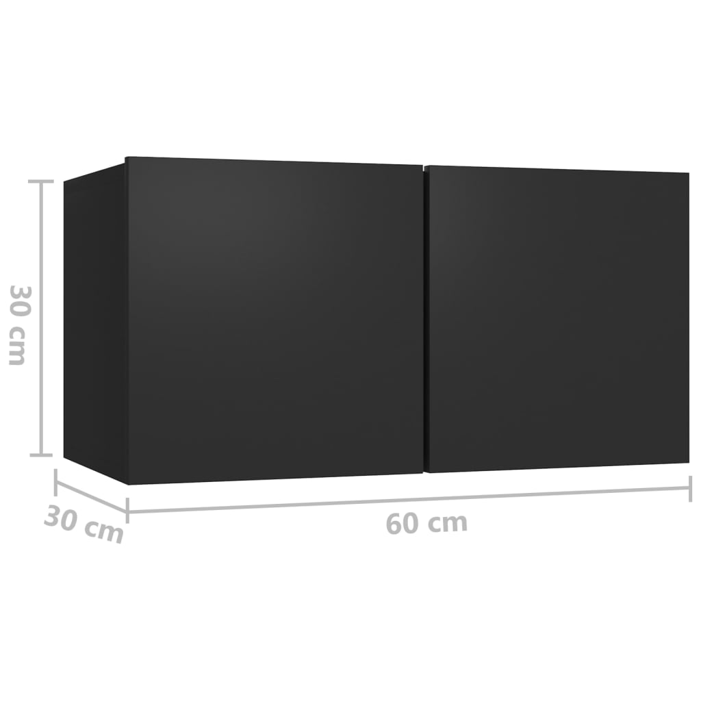 vidaXL Set di Mobili Porta TV 6 pz Nero in Legno Multistrato