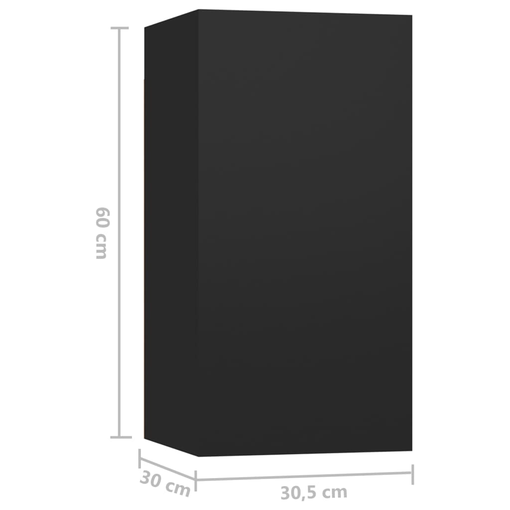 vidaXL Set di Mobili Porta TV 6 pz Nero in Legno Multistrato