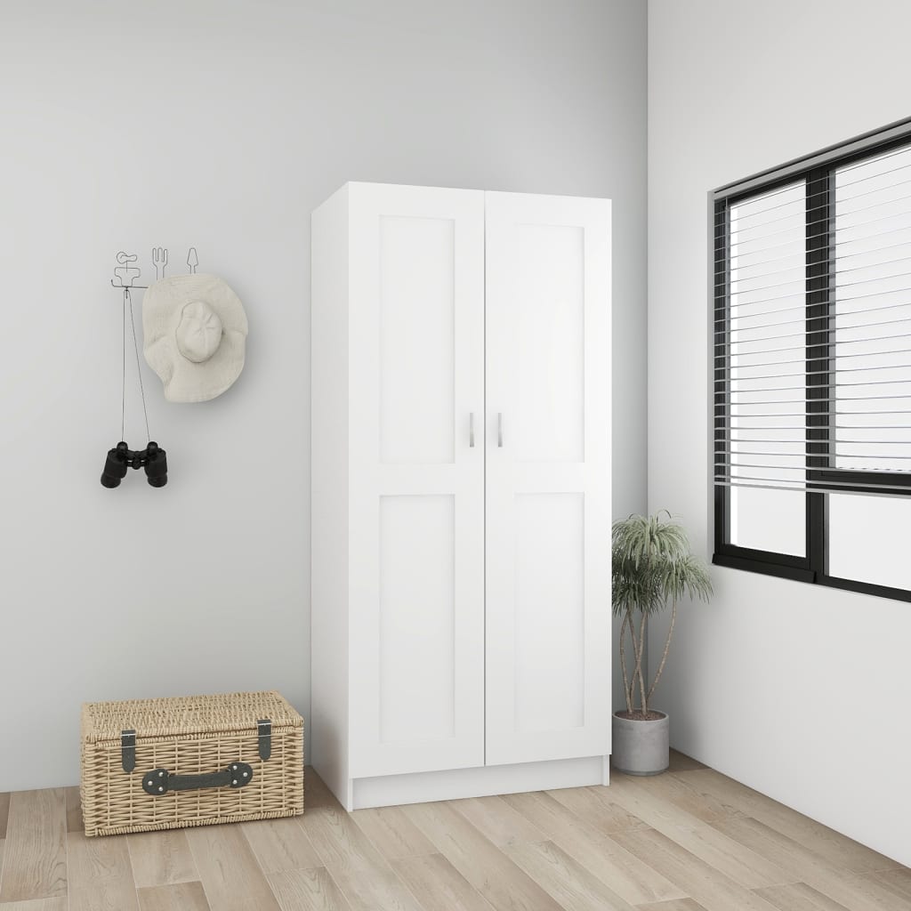 vidaXL Armadio Bianco 82,5x51,5x180 cm in Legno Multistrato