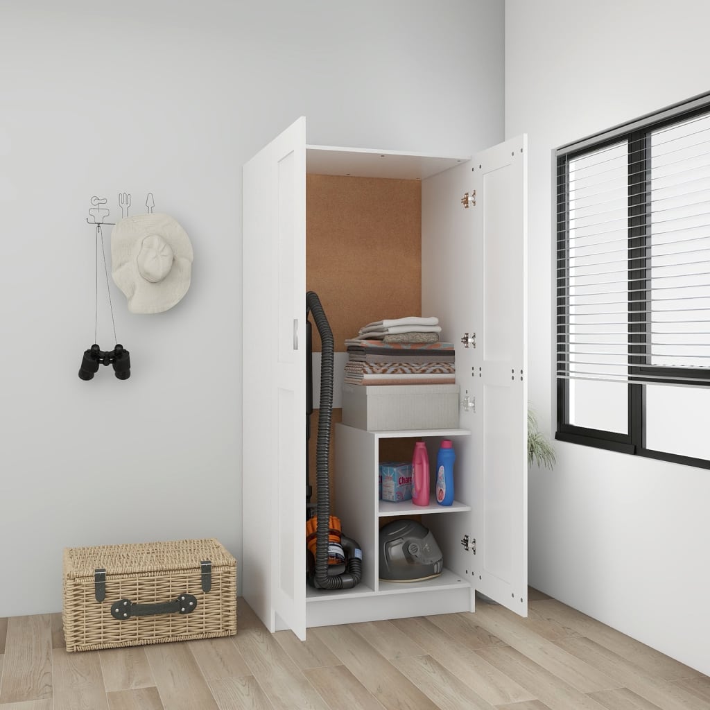 vidaXL Armadio Bianco 82,5x51,5x180 cm in Legno Multistrato