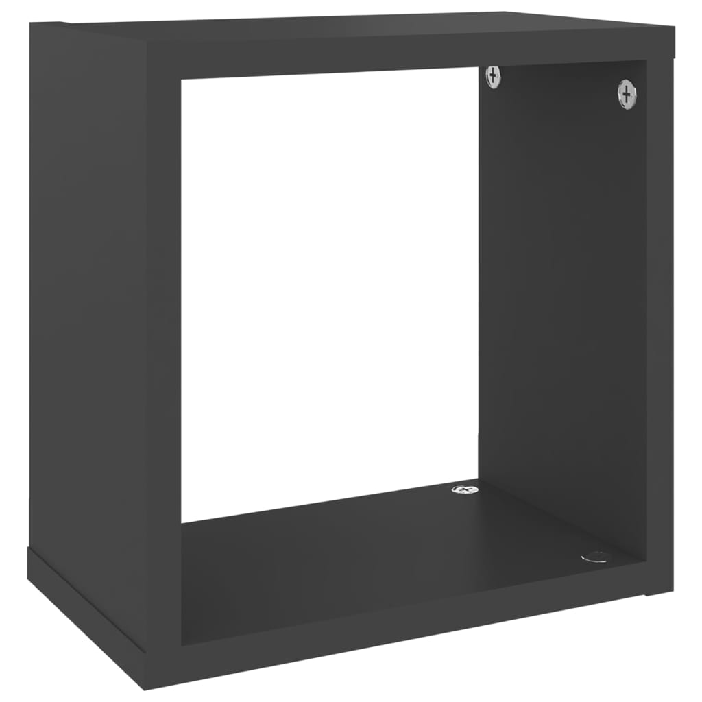 vidaXL Mensole Parete a Cubo 2 pz Grigie 26x15x26 cm