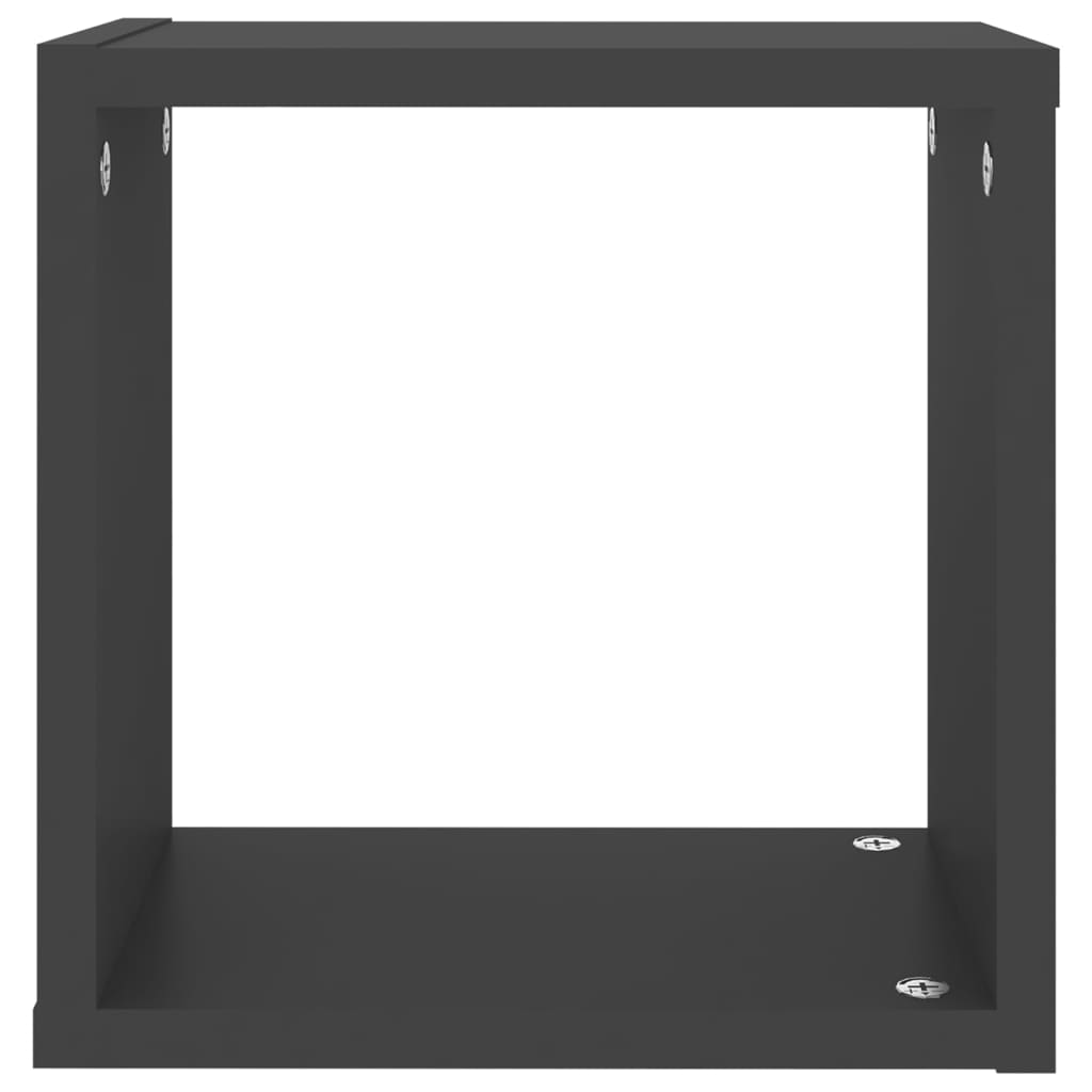 vidaXL Mensole Parete a Cubo 2 pz Grigie 26x15x26 cm