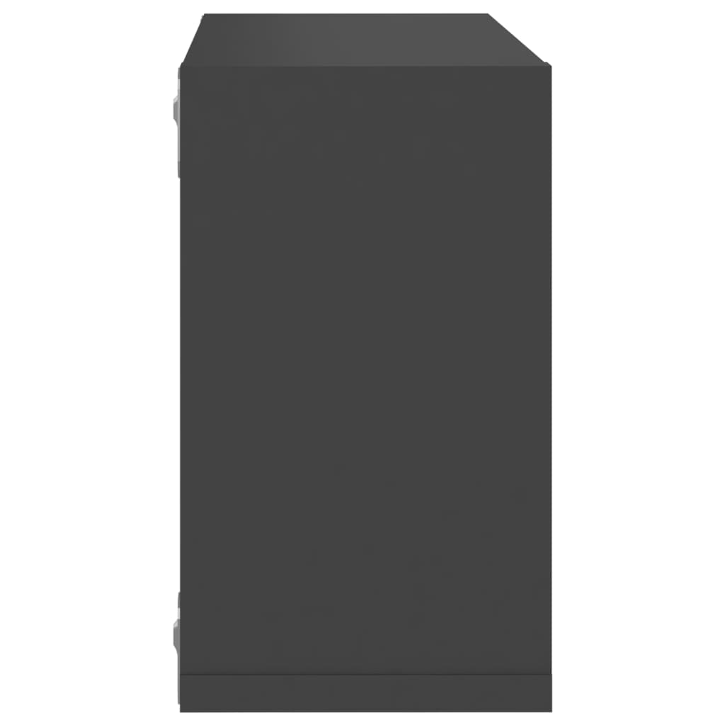 vidaXL Mensole Parete a Cubo 2 pz Grigie 26x15x26 cm