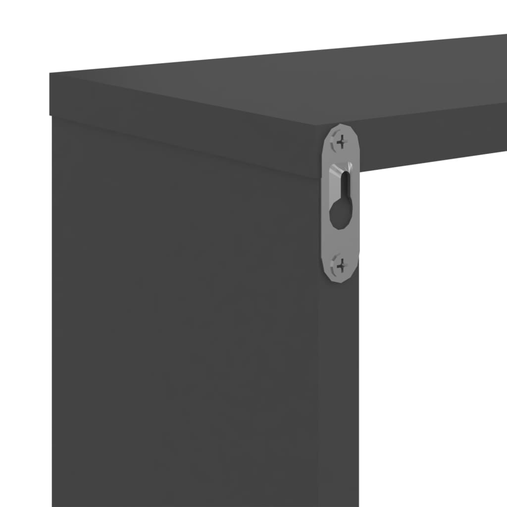 vidaXL Mensole Parete a Cubo 2 pz Grigie 26x15x26 cm