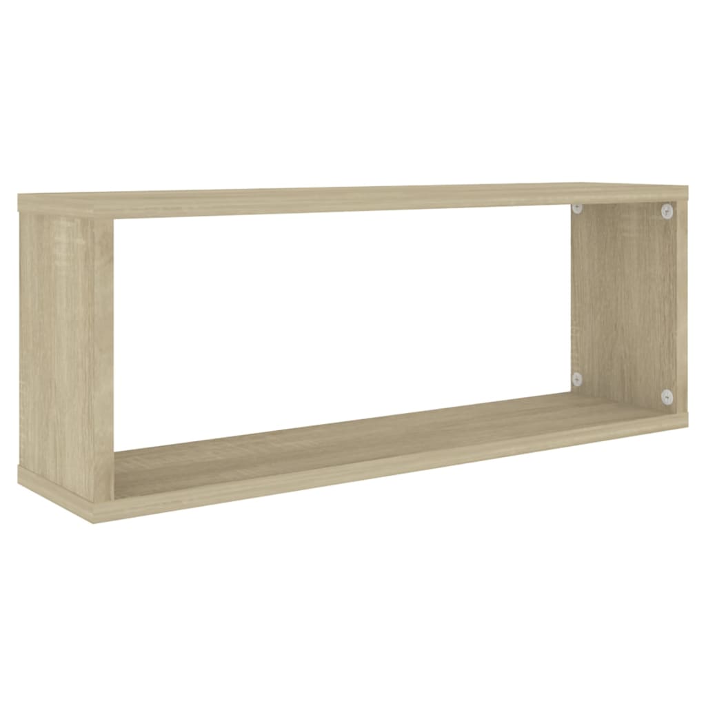 vidaXL Mensole a Cubo 2pz Bianco Rovere Sonoma 60x15x23 cm Multistrato