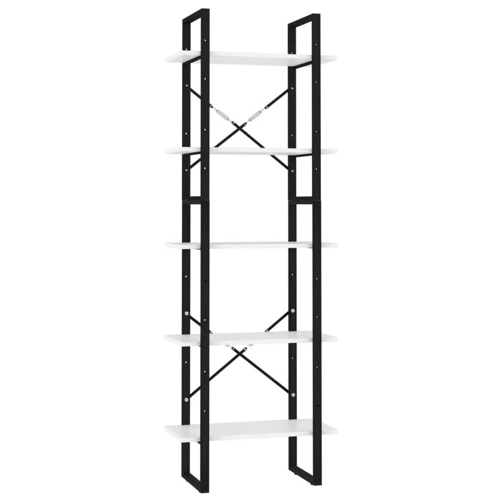 vidaXL Libreria a 5 Ripiani Bianca 60x30x175 cm in Legno Multistrato