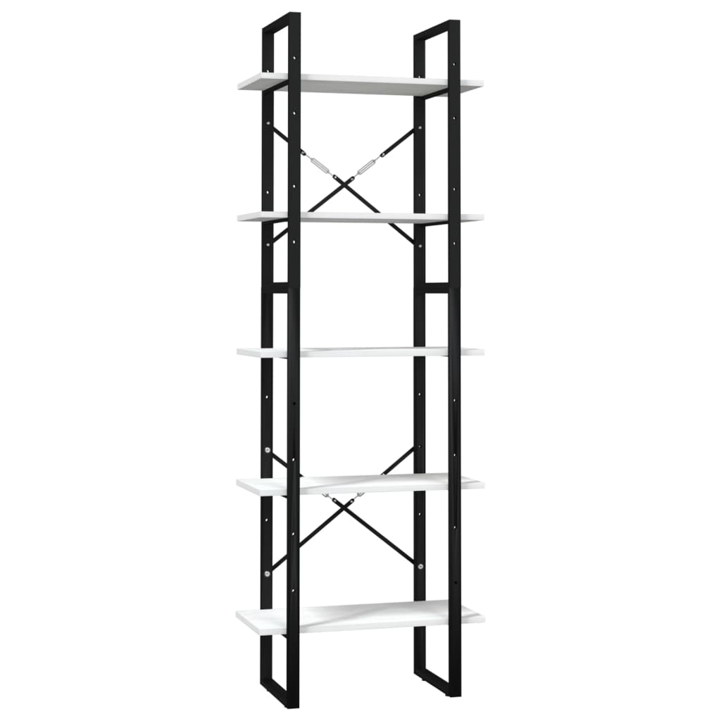 vidaXL Libreria a 5 Ripiani Bianca 60x30x175 cm in Legno di Pino