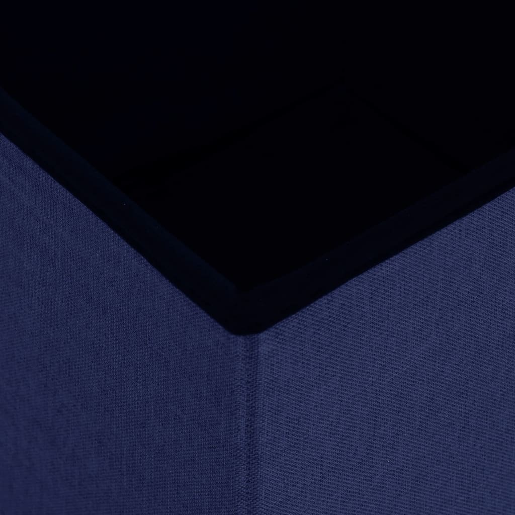vidaXL Sgabello con Contenitore Pieghevole Blu in Simil Lino