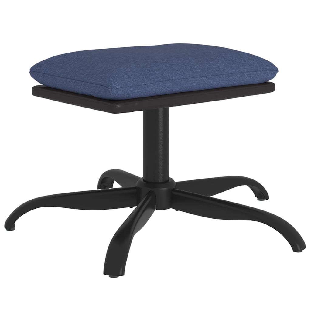 vidaXL Poggiapiedi Blu 60x60x36 cm in Tessuto e Similpelle