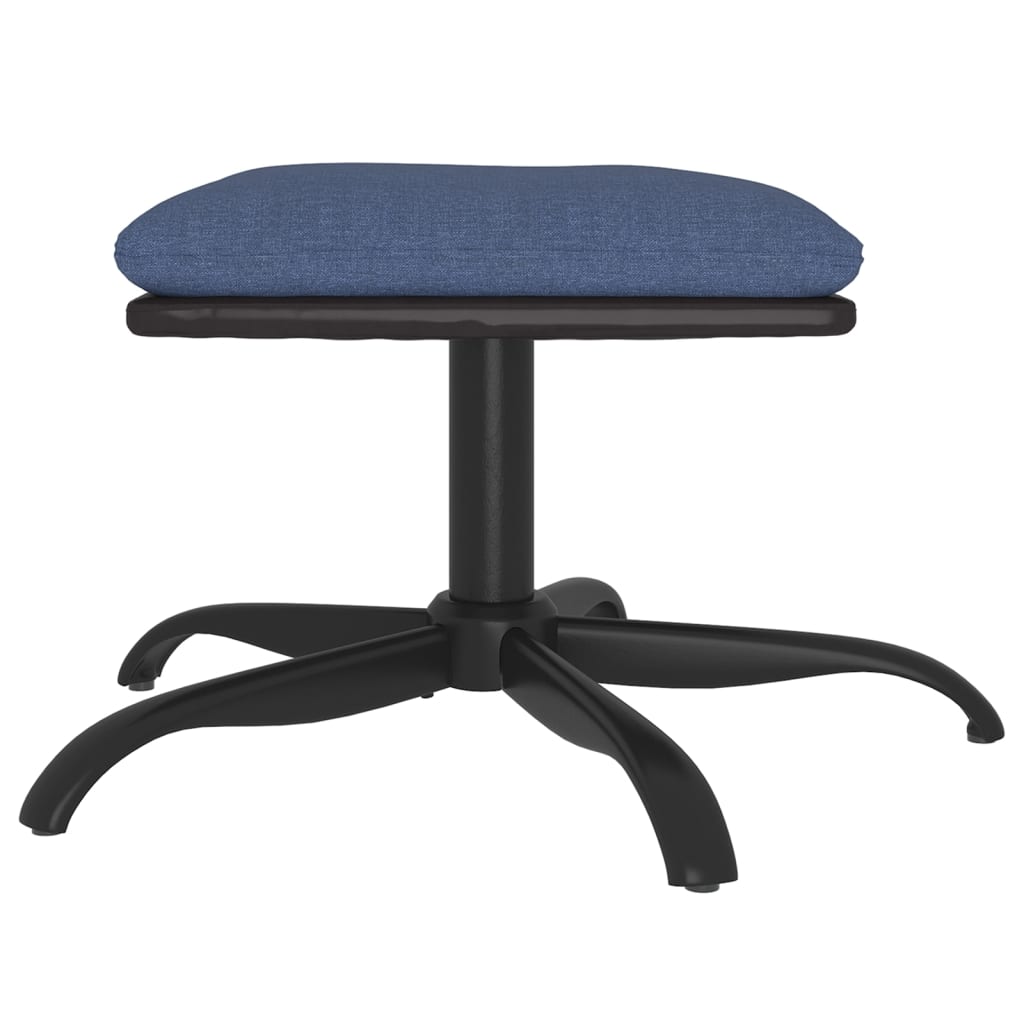 vidaXL Poggiapiedi Blu 60x60x36 cm in Tessuto e Similpelle