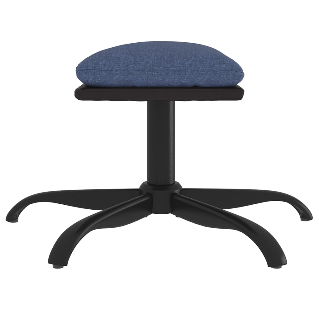 vidaXL Poggiapiedi Blu 60x60x36 cm in Tessuto e Similpelle