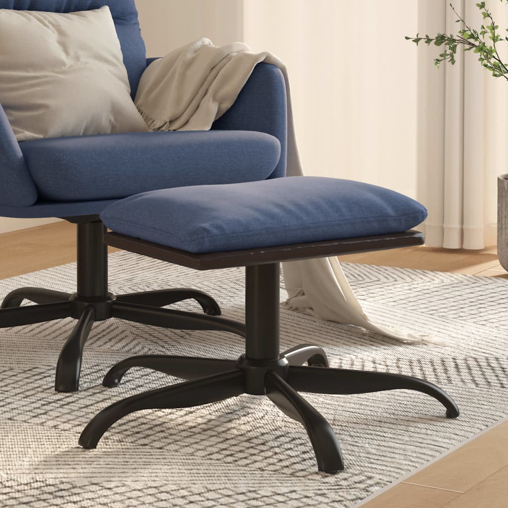vidaXL Poggiapiedi Blu 60x60x36 cm in Tessuto e Similpelle