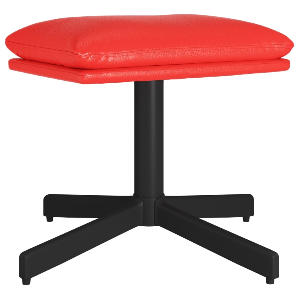vidaXL Poggiapiedi Rosso 60x60x36 cm in Similpelle