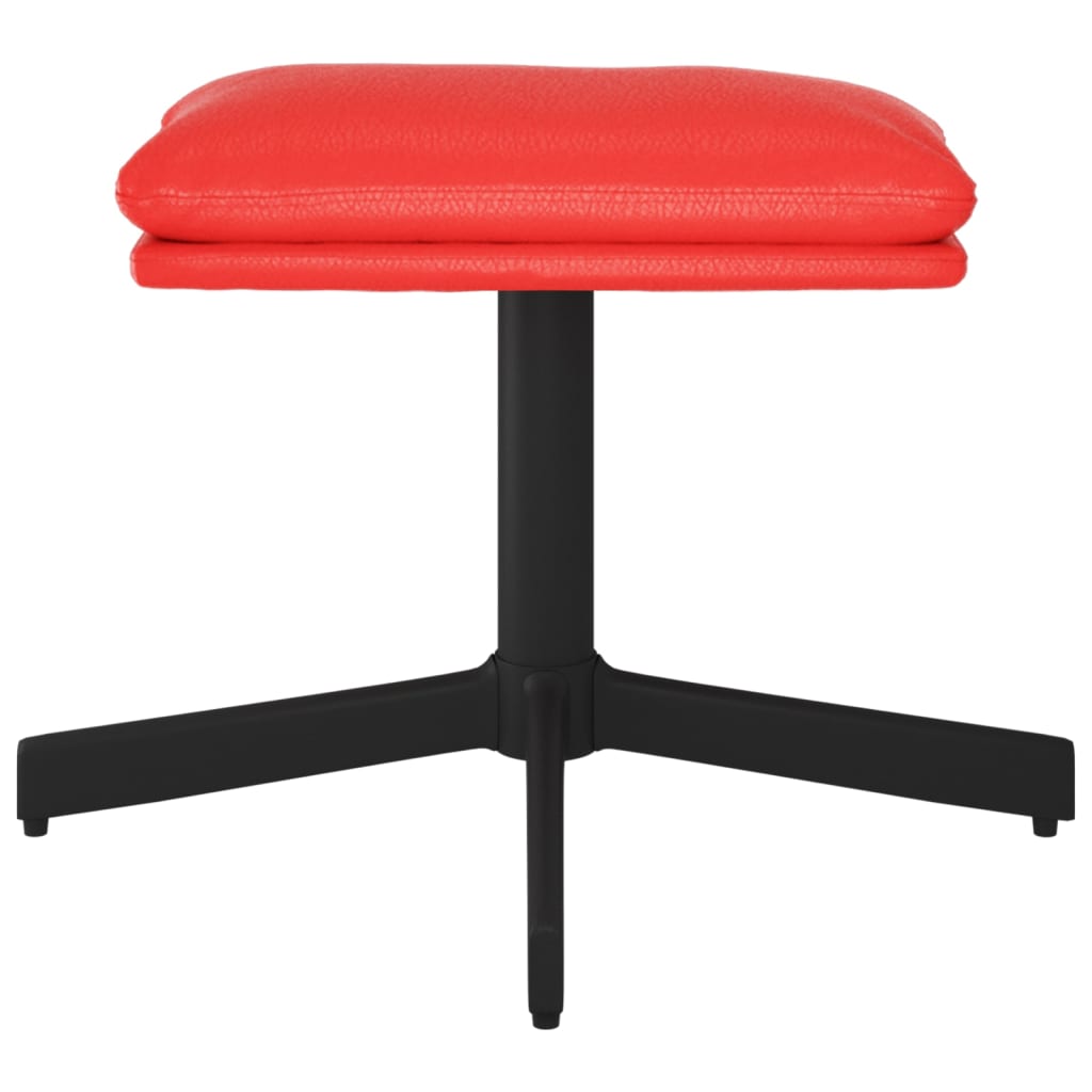 vidaXL Poggiapiedi Rosso 60x60x36 cm in Similpelle