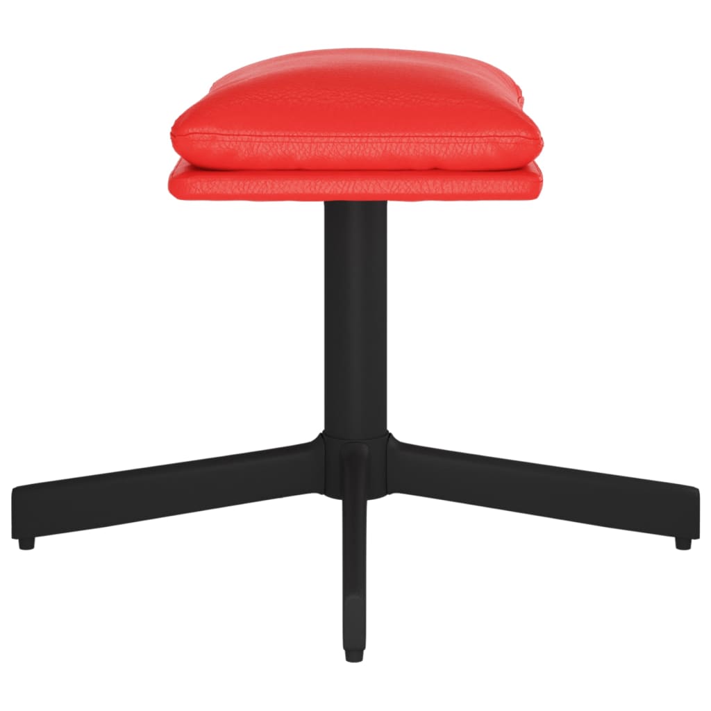 vidaXL Poggiapiedi Rosso 60x60x36 cm in Similpelle
