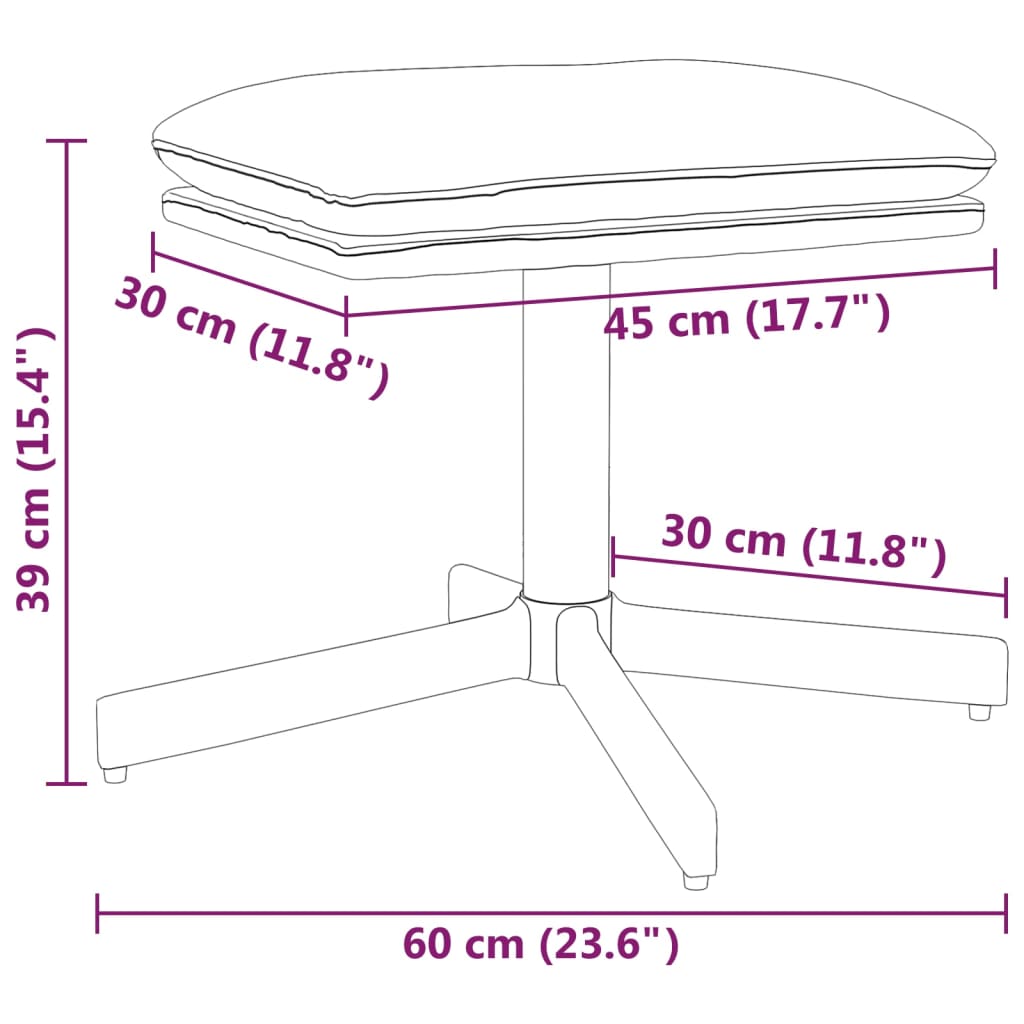vidaXL Poggiapiedi Rosso 60x60x36 cm in Similpelle