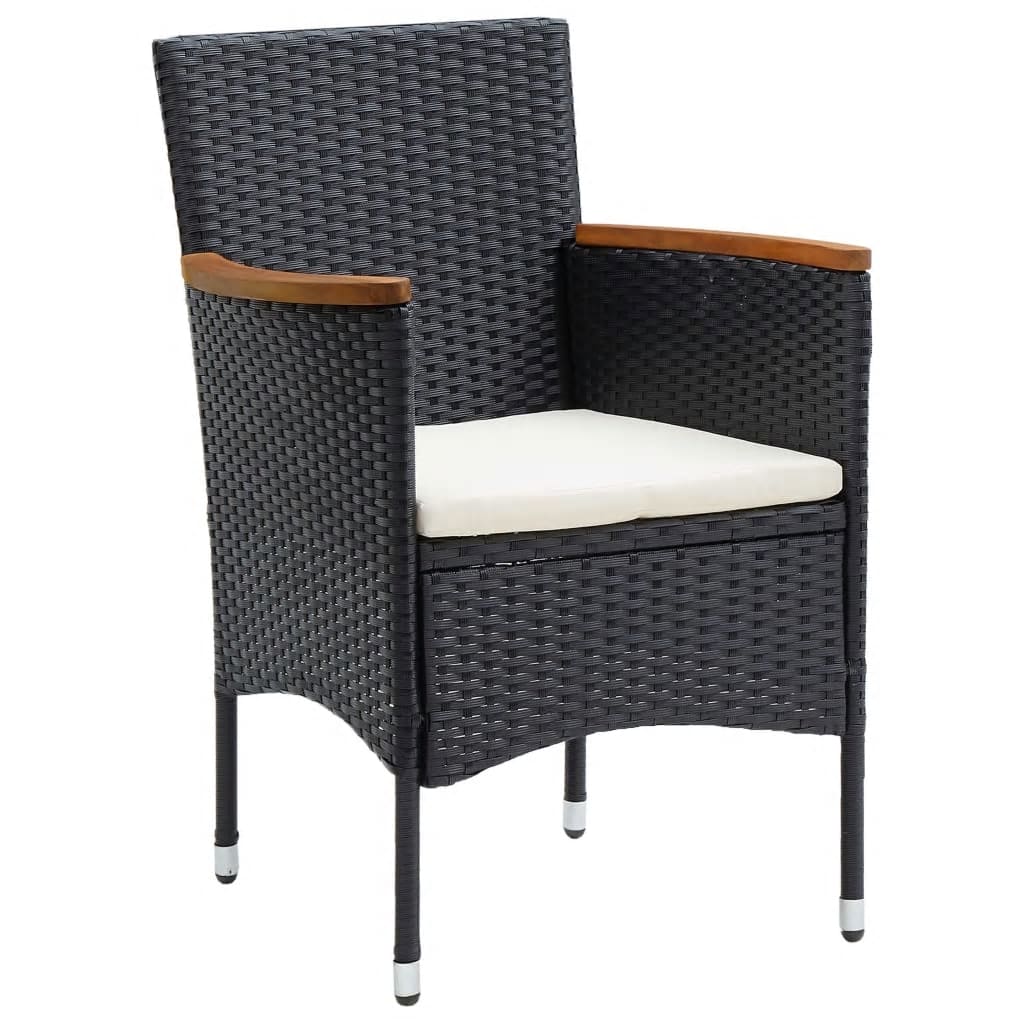 vidaXL Set da Pranzo per Giardino 5 pz con Cuscini Polyrattan Nero