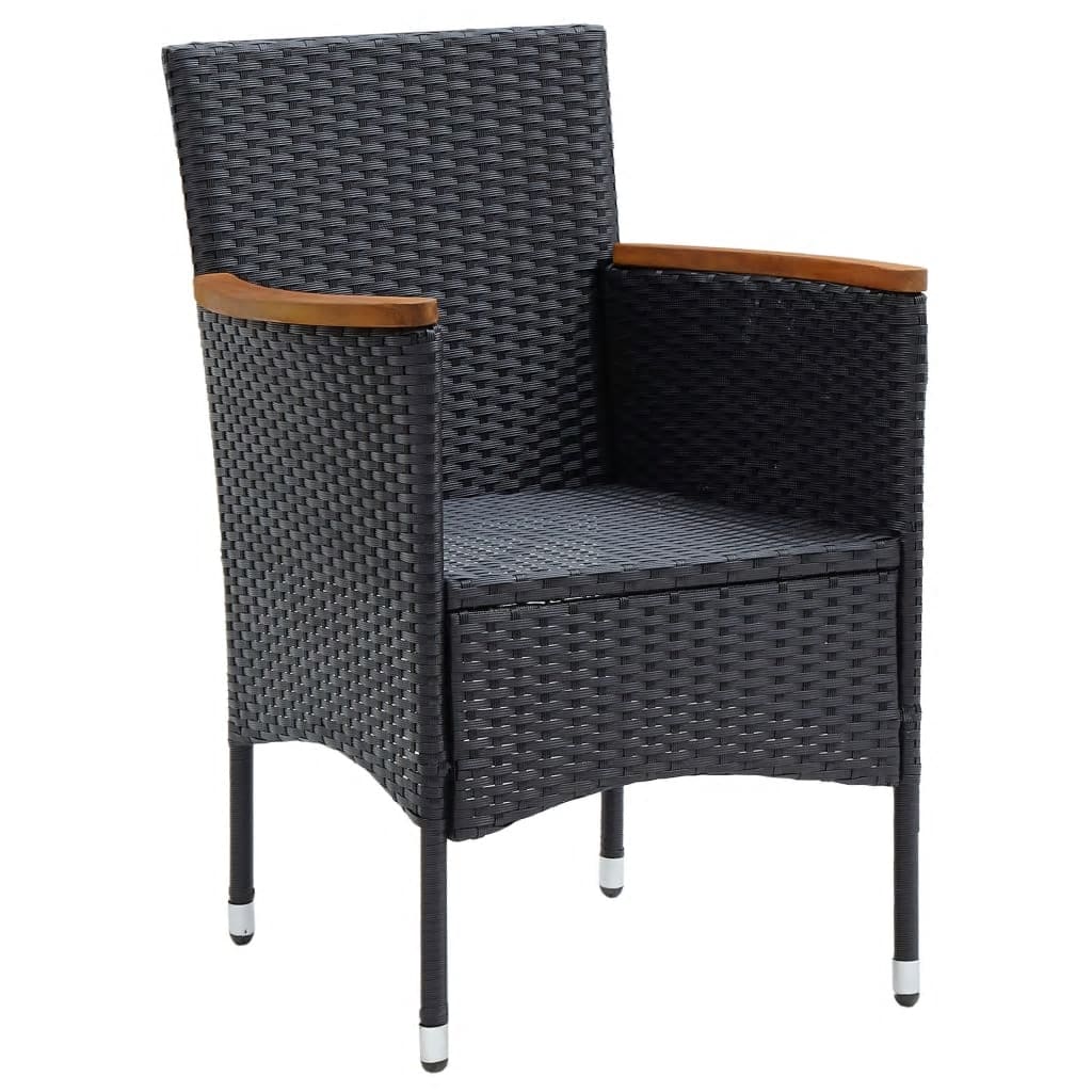 vidaXL Set da Pranzo per Giardino 5 pz con Cuscini Polyrattan Nero