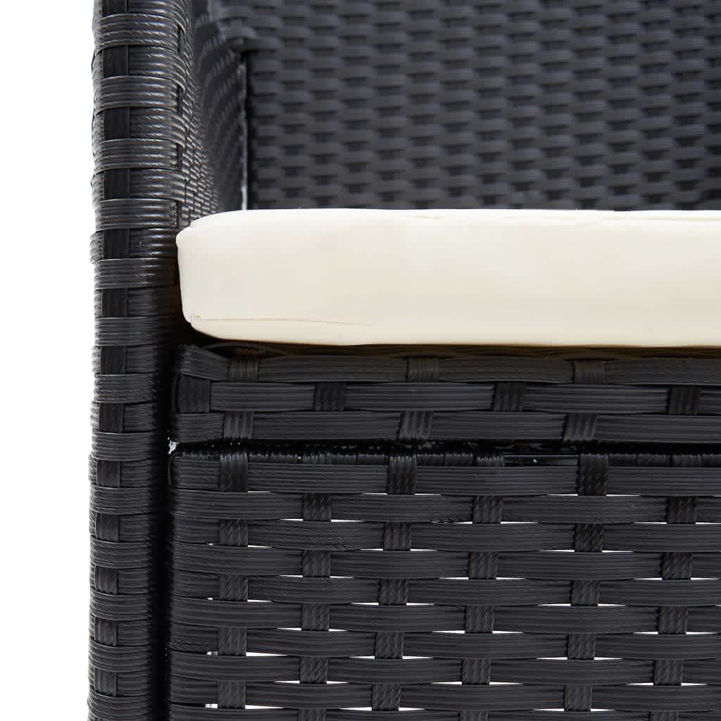 vidaXL Set da Pranzo per Giardino 5 pz con Cuscini Polyrattan Nero