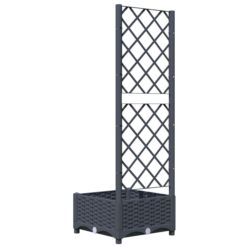 vidaXL Fioriera da Giardino e Graticcio Grigio Blu 40x40x121,5 cm PP