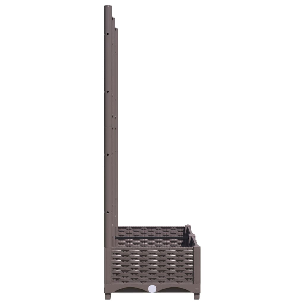 vidaXL Fioriera da Giardino con Graticcio Marrone 80x40x121,5 cm in PP