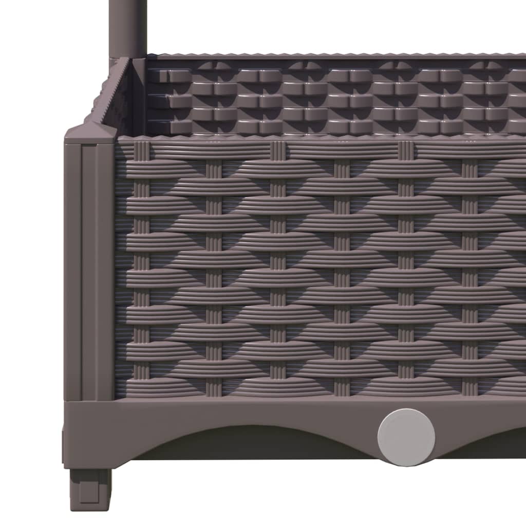 vidaXL Fioriera da Giardino con Graticcio Marrone 80x40x121,5 cm in PP