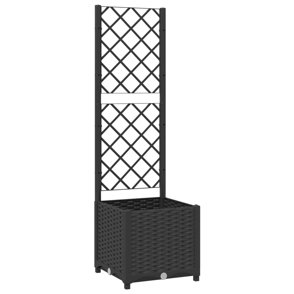 vidaXL Fioriera da Giardino con Graticcio Nero 40x40x136 cm in PP