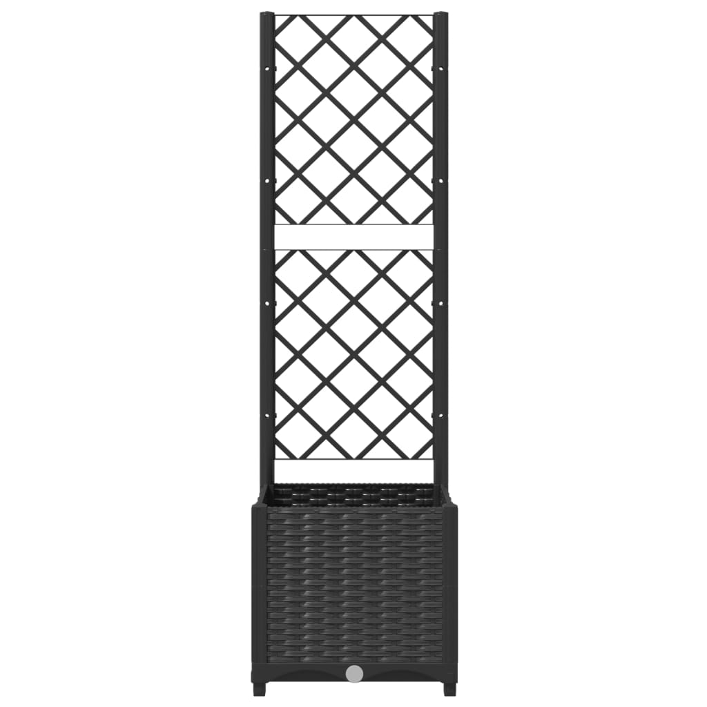 vidaXL Fioriera da Giardino con Graticcio Nero 40x40x136 cm in PP