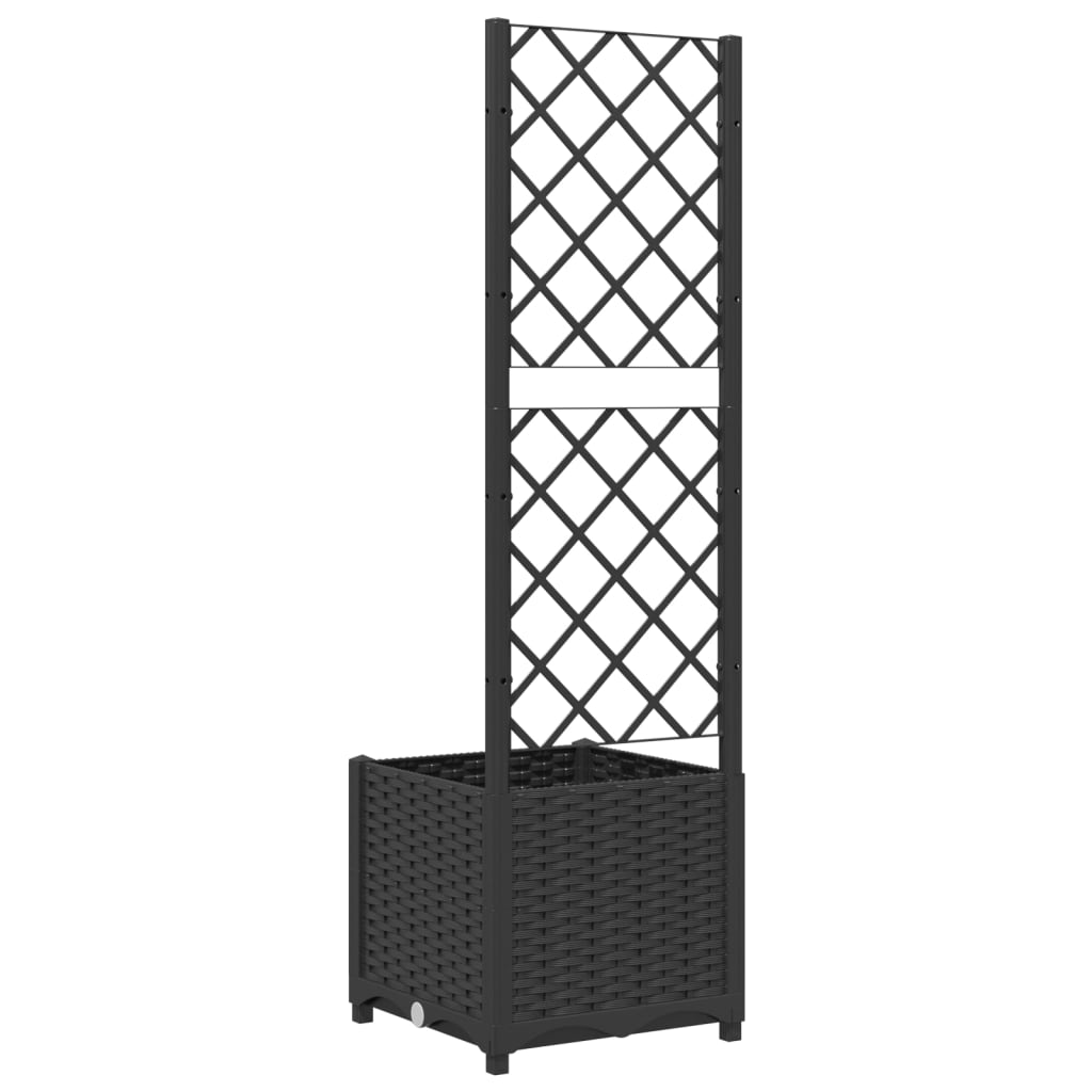 vidaXL Fioriera da Giardino con Graticcio Nero 40x40x136 cm in PP