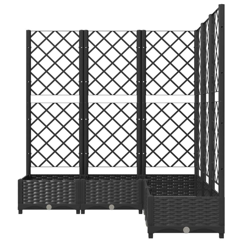 vidaXL Fioriera da Giardino con Graticcio Nero 120x120x121,5 cm in PP