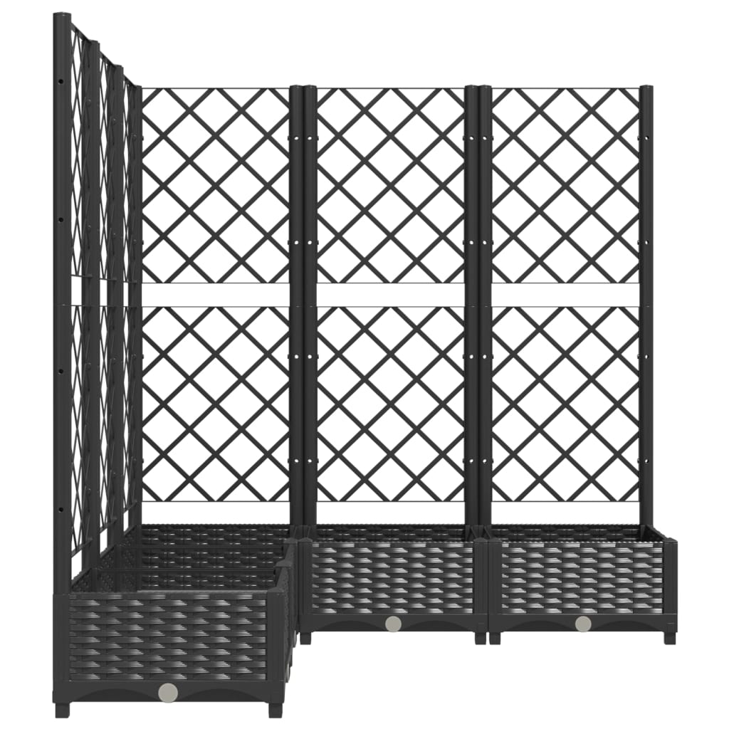 vidaXL Fioriera da Giardino con Graticcio Nero 120x120x121,5 cm in PP