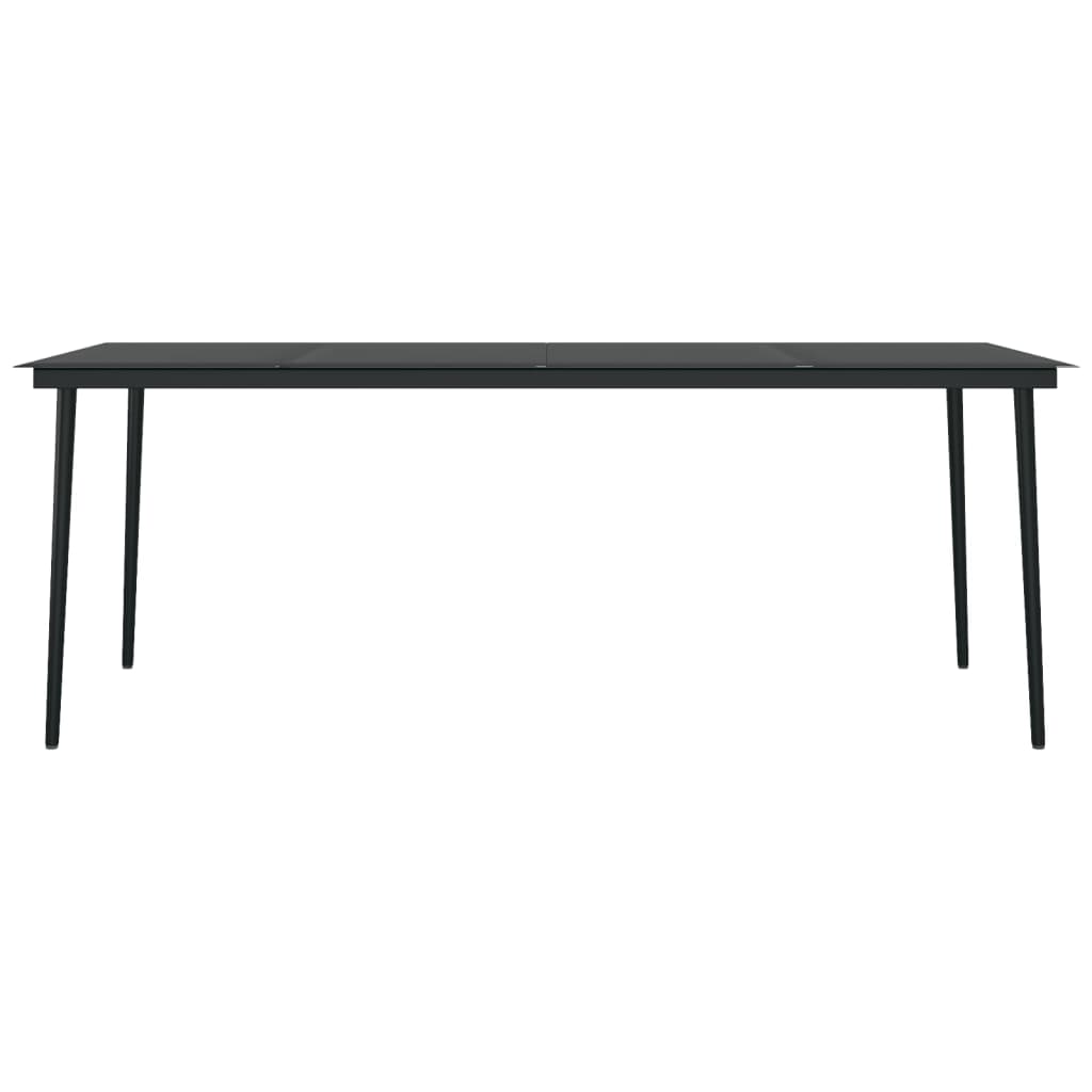 vidaXL Set Mobili da Pranzo da Giardino 7 pz Nero