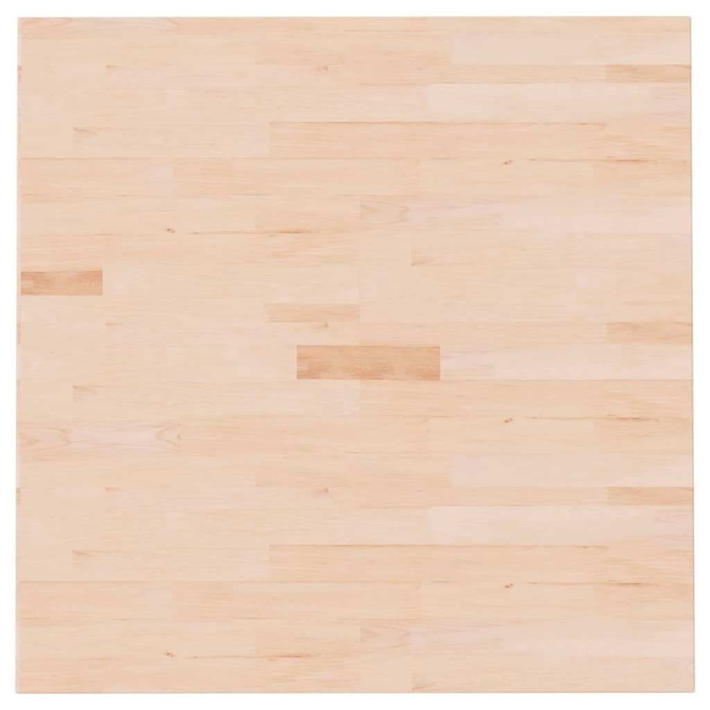 vidaXL Piano Tavolo Quadrato 80x80x1,5 cm Massello Rovere Non Trattato