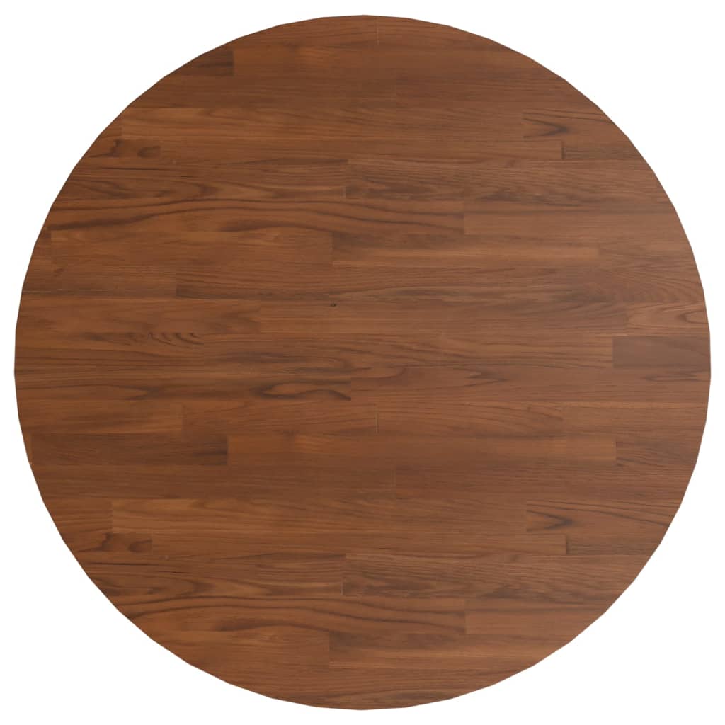 vidaXL Piano Tavolo Rotondo Marrone Scuro Ø80x1,5 cm Rovere Trattato
