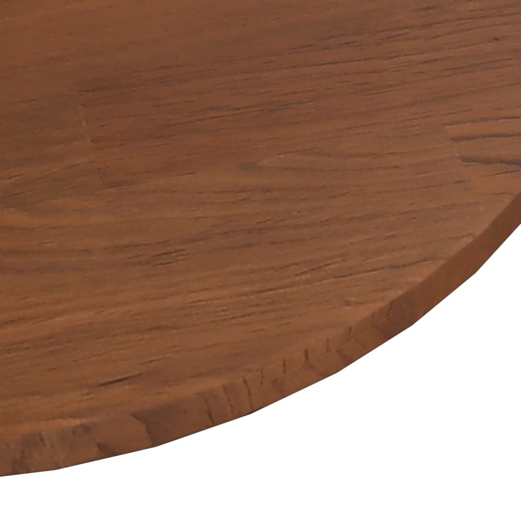 vidaXL Piano Tavolo Rotondo Marrone Scuro Ø80x1,5 cm Rovere Trattato